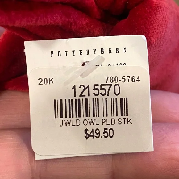 Embellished Jeweled Owl Plaid Christmas Stocking - Pottery Barn - Picture 4 of 6